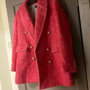 Pink J Crew Pea Coat